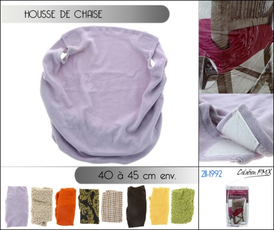 Housse de chaise extensible simple Coul. Alératoires