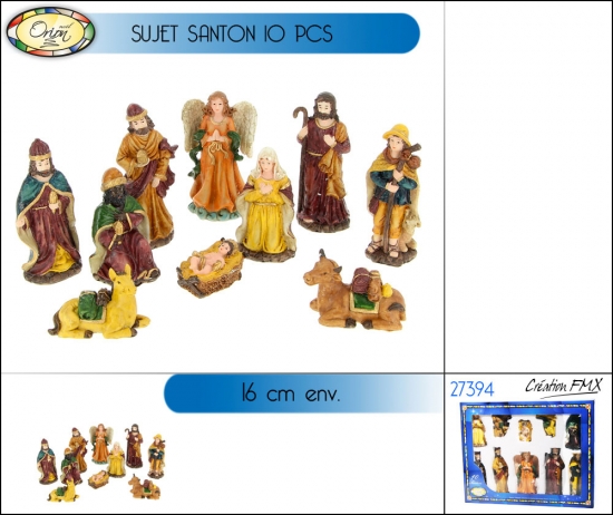 SANTON x10 PCS EN POLYRESINE 16 CM ENV.