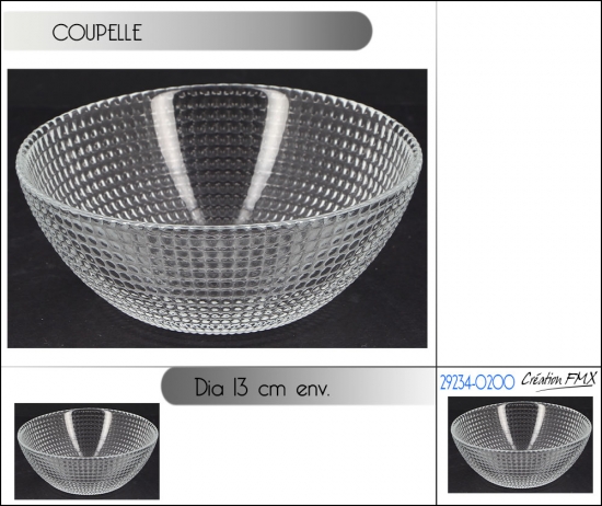 COUPELLE EN VERRE DIAM 13CM