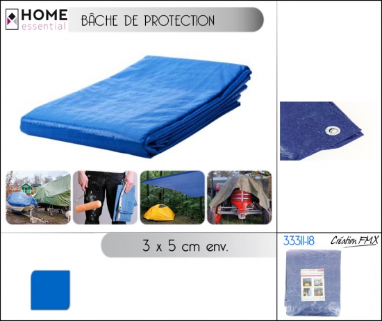Bâche de protection 3 x 5 m env.