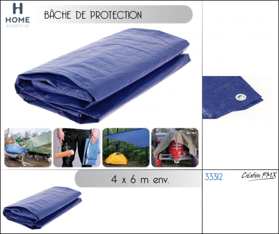 Bâche de protection 4 x 6 m env.