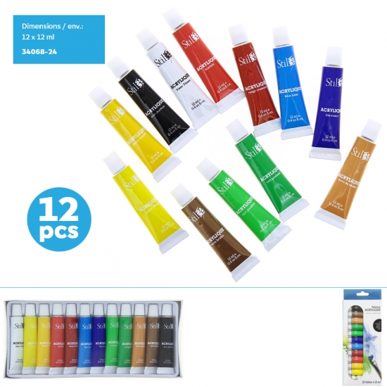 Peinture acrylique 12ml  X12