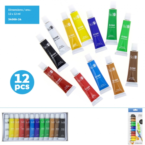 Peinture à l'eau 12ml  X12