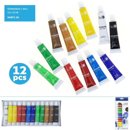 Peinture gouache 12ml  X12