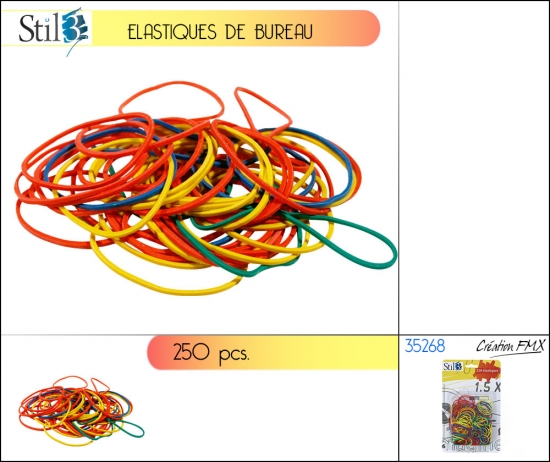 Elastiques de bureau 250 pcs
