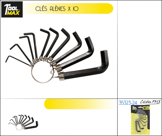 Clés alènes x 10 tailles