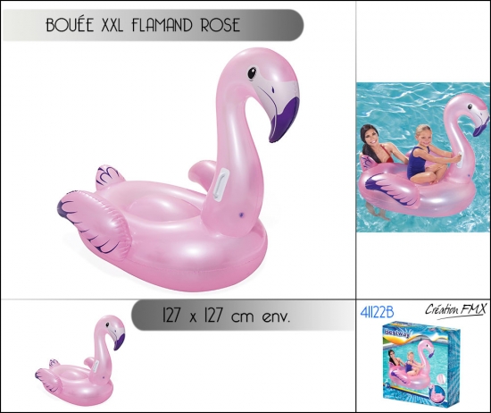 Chevauchable flamand rose pour enfant 127cm x 127cm avec 2 poignées