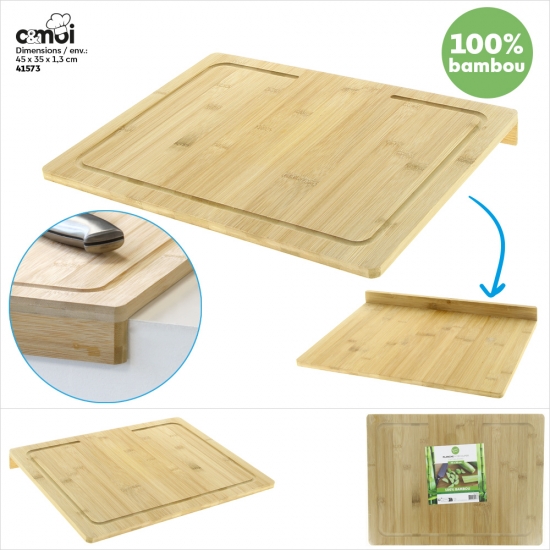 Planche à decouper bambou avec rebord 45 x 35 x 1,3 cm