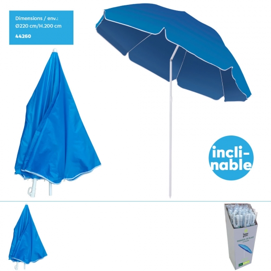 Parasol de plage inclinable (Dia.)2.20m /