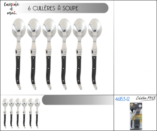 Cuillèresà soupe  poignée noir x6pcs