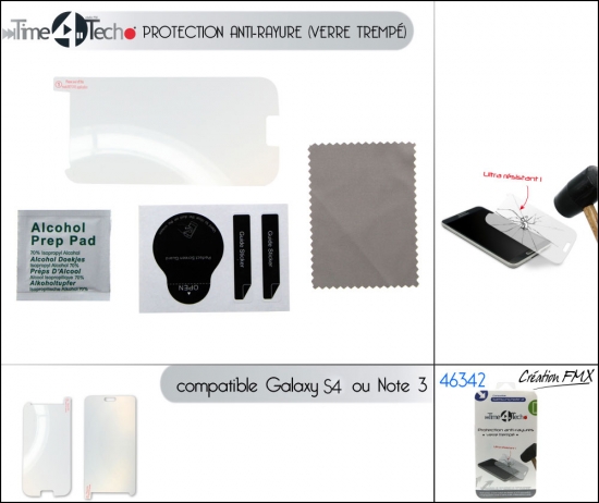 Protection anti-rayures - verre trempé (2 asst : compatible Samsung S4 ou Samsung Note3)