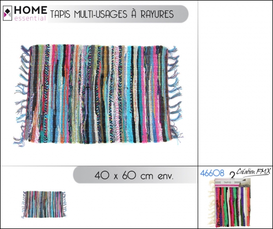 Tapis multi-usages à rayures 40x60 cm - 1 asst