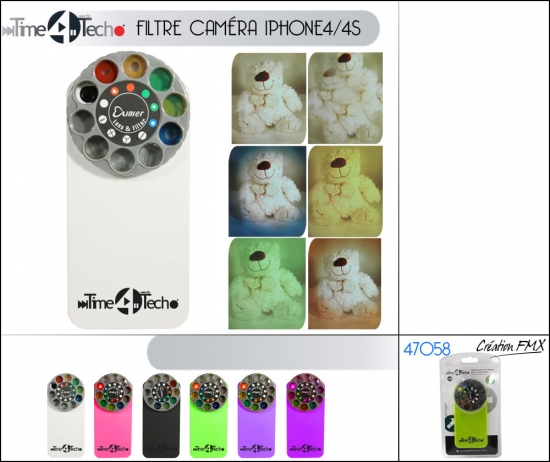 Filtre caméra (compatible iPhone4/4S) / 6 couleurs asst.