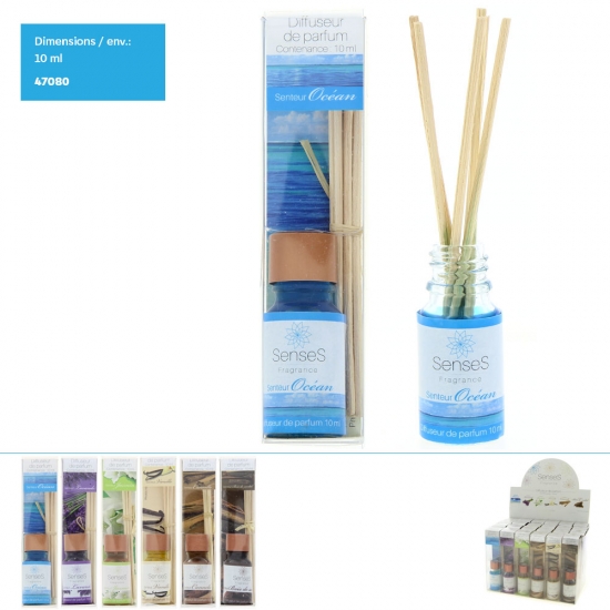 Diffuseur de parfum 10ml, 6 parfums asst.