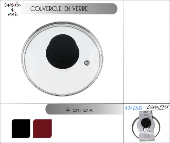 Couvercle en verre 14cm env - 1 assts