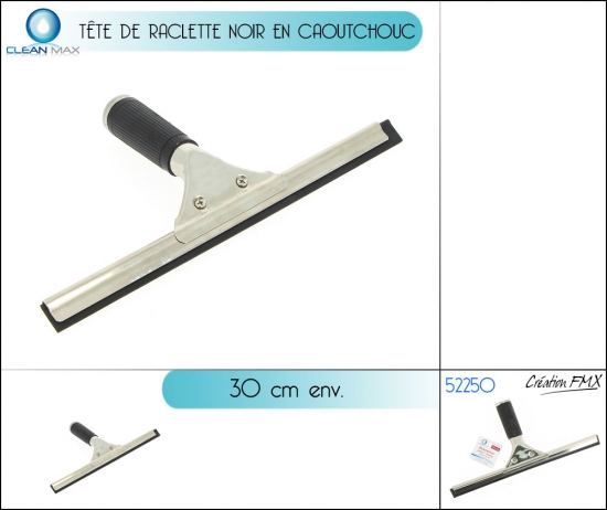 Tête de raclette 30 cm noir en caoutchouc - 1 asst