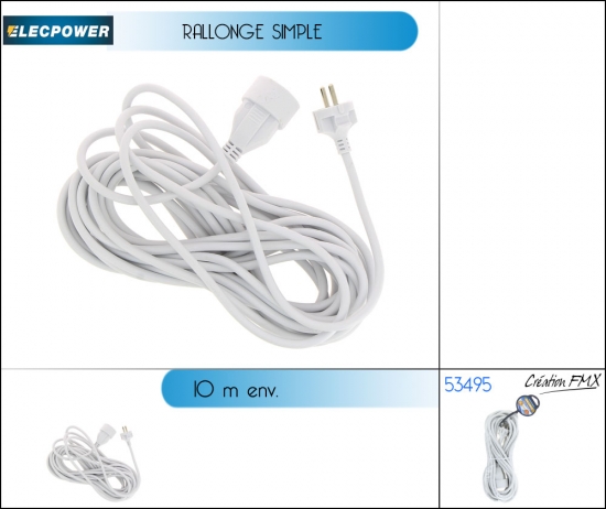 Rallonge simple 10 mètres blanc