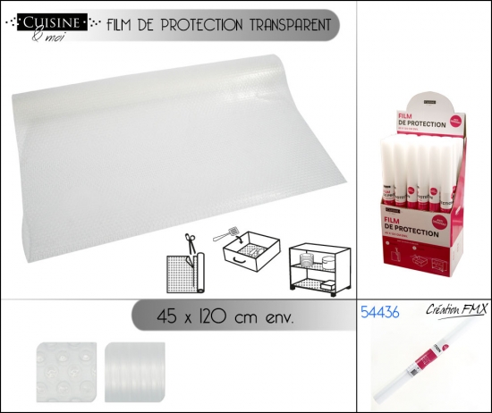 Film de protection transparent pour tiroir 45 x 120 cm, 2 assts