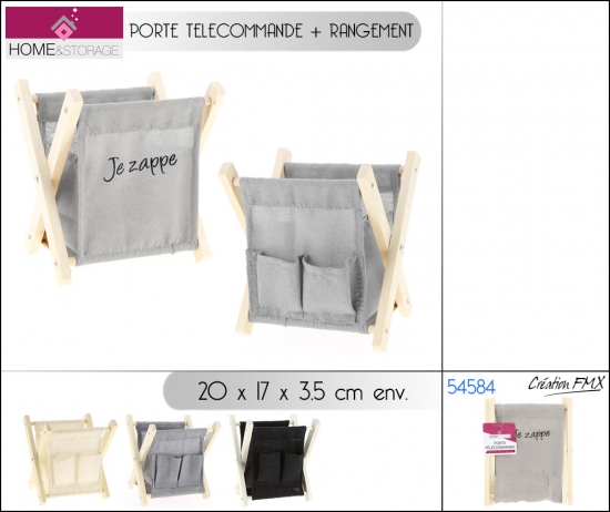 Porte telecommande + polyester RANGEMENT/ 3 asstS