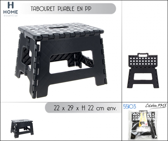 Tabouret pliable en PP -29 x 22 x H22CM