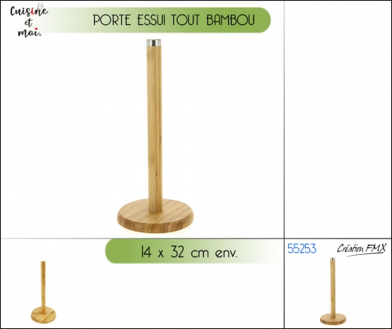 Porte essui tout bambou 14 x 32 cm