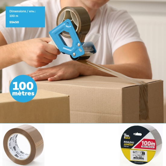 Rouleau adhésif 100M marron