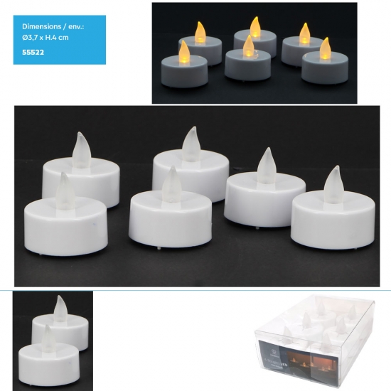 Bougie chauffe plat Led - set de 6 pcs