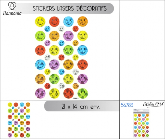 Stickers lasers décoratifs -  x 1pc - 21 * 14 cm - 2 asst.