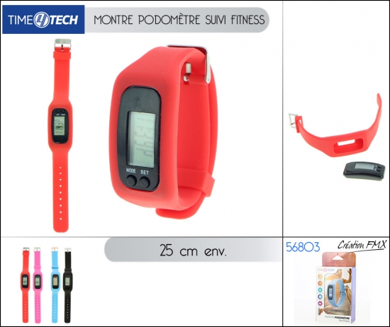 Montre podomètre suivi Fitness - x4 assortiments