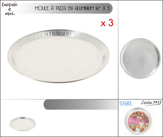 Moule à tarte en aluminium 31x1.5cm env. x 3 pièces