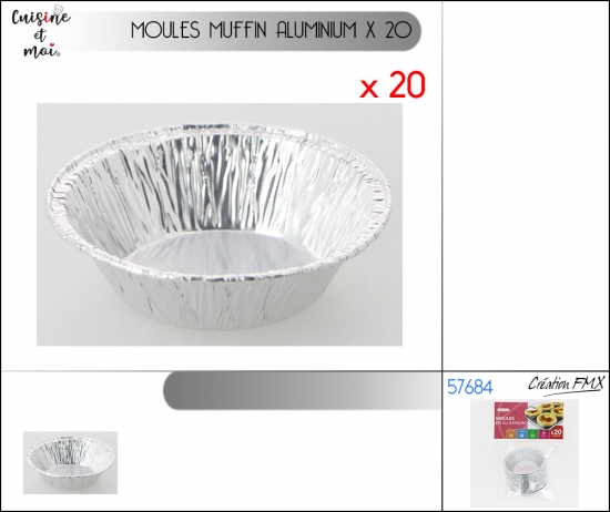 Moules à tartelettes aluminium Dia 7cm x 20 pices