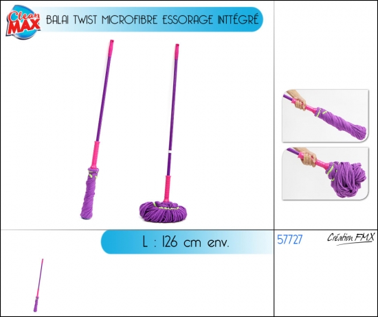 Balai Twist microfibre essorage intégré