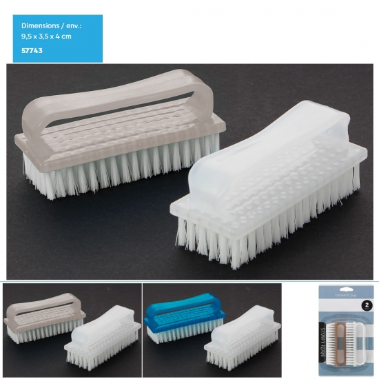 Brosse à ongles x 2pcs, 2 assortiments