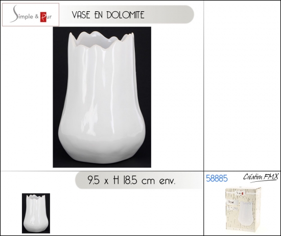Vase en dolomite - 13.4x13.4x18 cm env. - 1 asst.