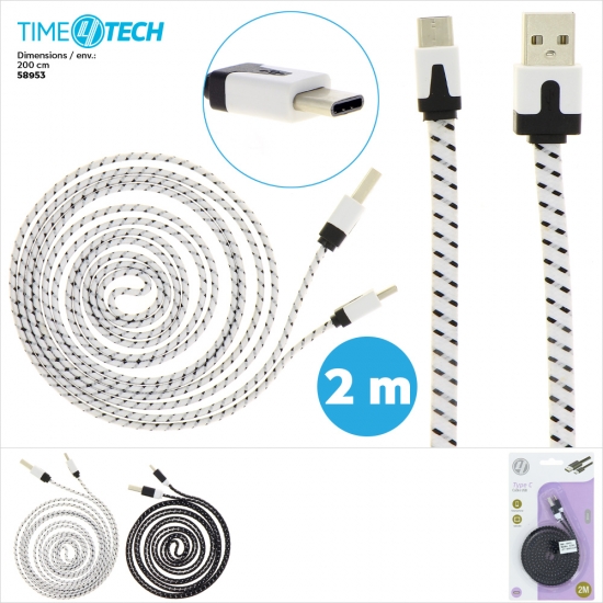 Câble Type-C - Longueur: 2 mètres -  - 1A- x2 assoritments