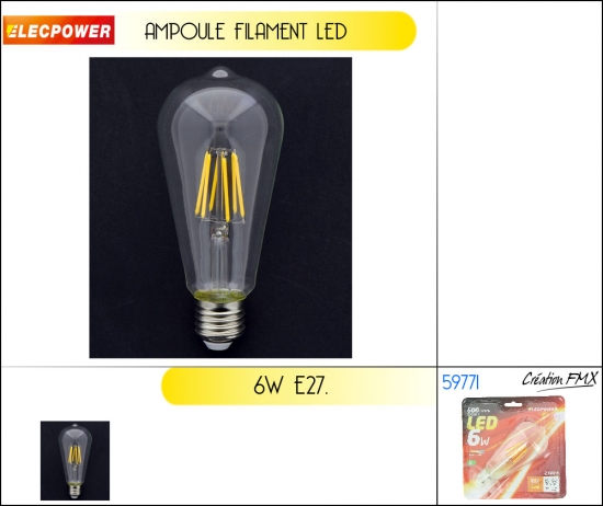 Ampoule Filament LED ST64 E27,6W