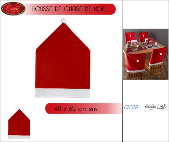 Housse de chaise de Noël, Dim: 48x65cm, 1 asst