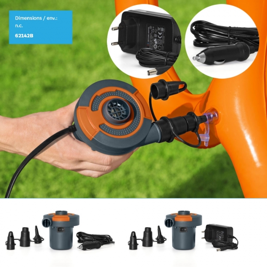 Pompe à air électrique (sur secteur 220-240V /50HZ ou allume-cigare 12V DC) 480L/mn