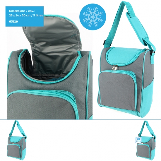Sac besace isotherme 5L - Dim: 25 x 30 x 14cm