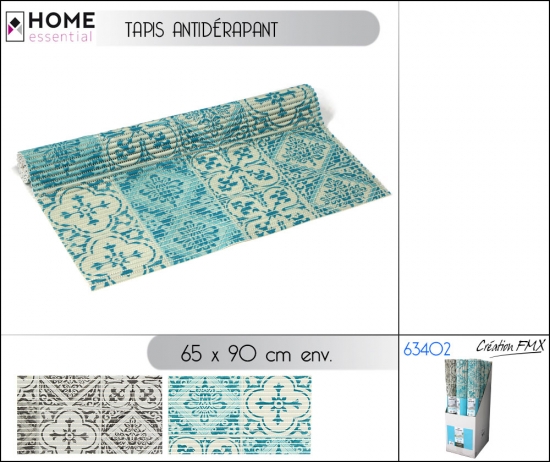 Tapis anti dérapant 2 modèles assortis 65 x 90 cm env
