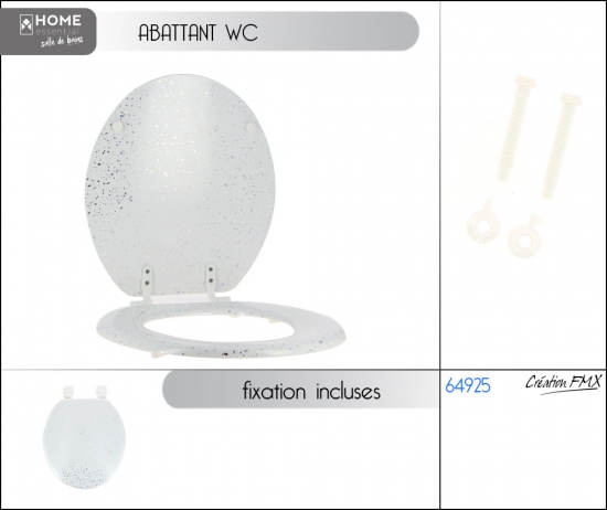 Abattant WC Banc en MDF effet pailletes 1 asst