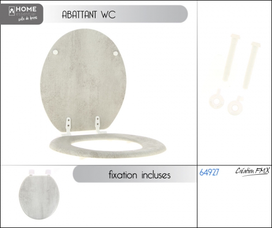 Abattant WC Gris anthracite en MDF 1 asst