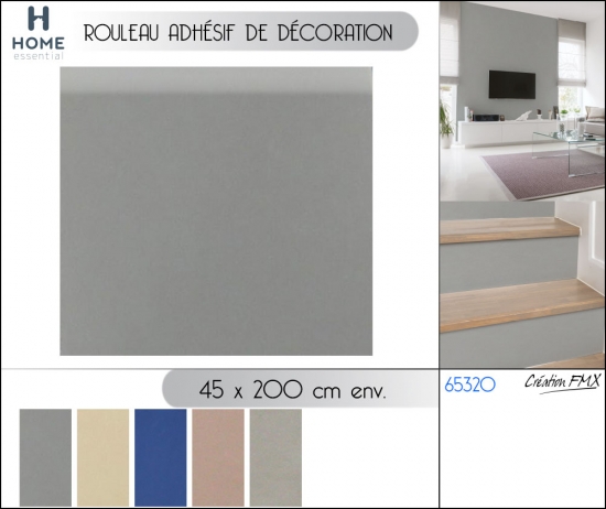 Rouleau adhésif de décoration couleur (45x200cm env.)