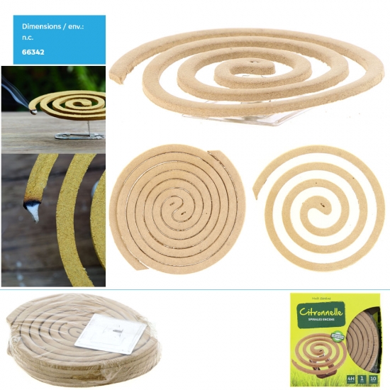 Encens spiral à la citronnelle x10 pcs