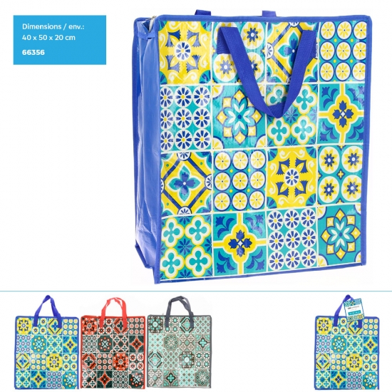 Sac imprimé motif Mosaïque 40X20X50cm env.