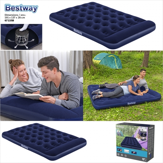 Matelas avec pompe à pied intégrée / 2 Places - 191 x 137 x 22cm