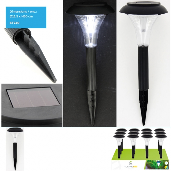 Lampe solaire KALIPUS LED Blanche ((Dia)11.5x(H)30cm env.