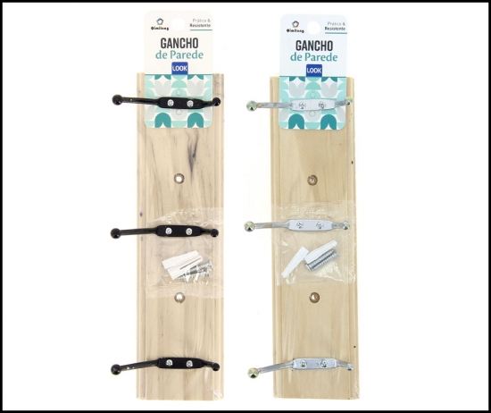 Porte vêtements bois 3T métal