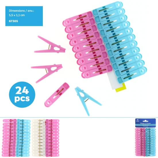24 Pinces à Linge Plastique