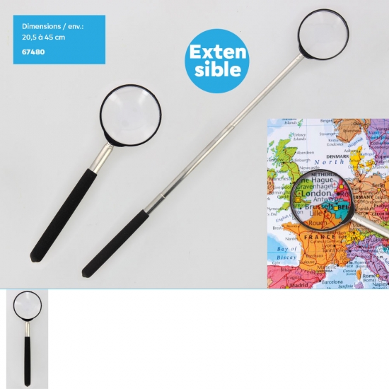 Loupe à manche téléscopique (de 20.5 à 45cm env.)